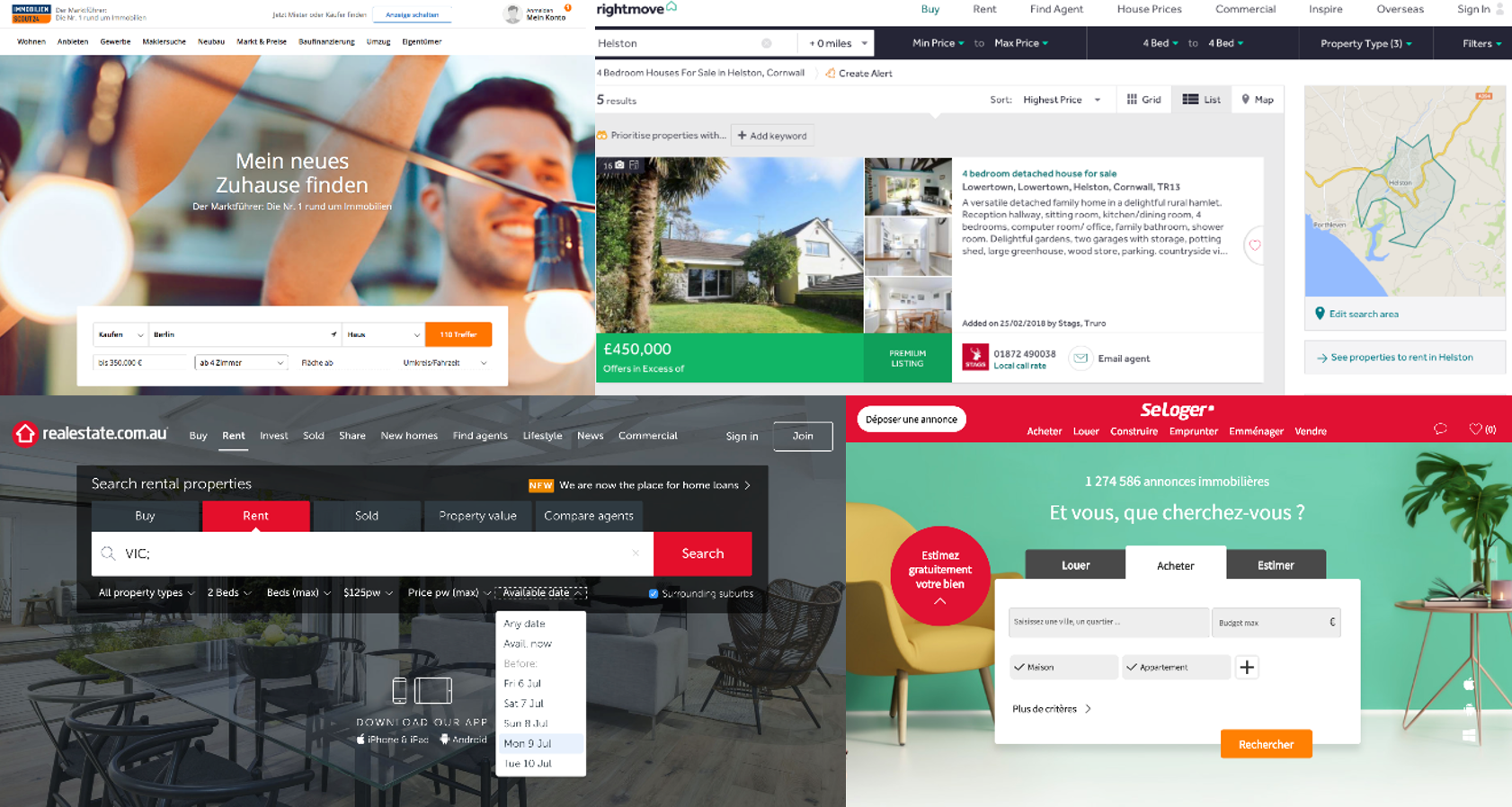 Various Real Estate Portals