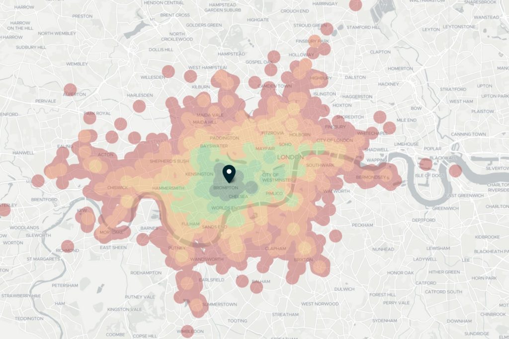 Simple Polygon Reachability based on public transit