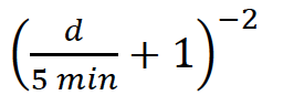 Formula to take decreasing relevance with increasing distance into account