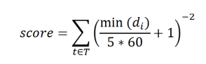Formula for scores that require the presence of one object per category