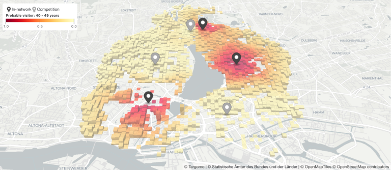Messen potenzieller Kundengruppen anhand des Gravitationsmodells