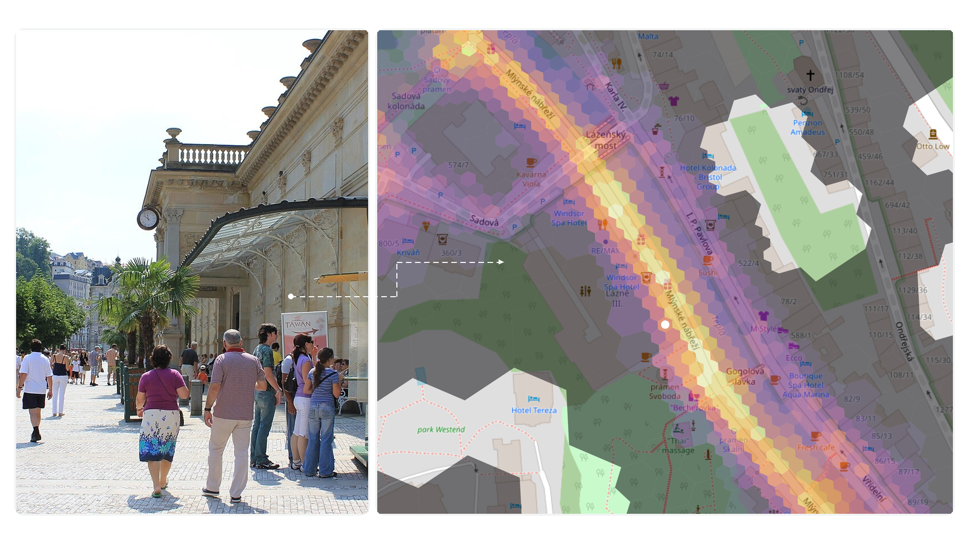 6. Mlýnské nábřeží, Karlovy Vary: 15,450 daily footfall